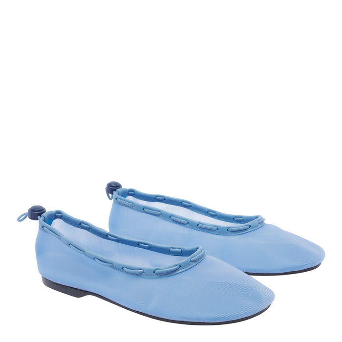 Alohas Flat Shoes Blue Fabric/rubber Sole