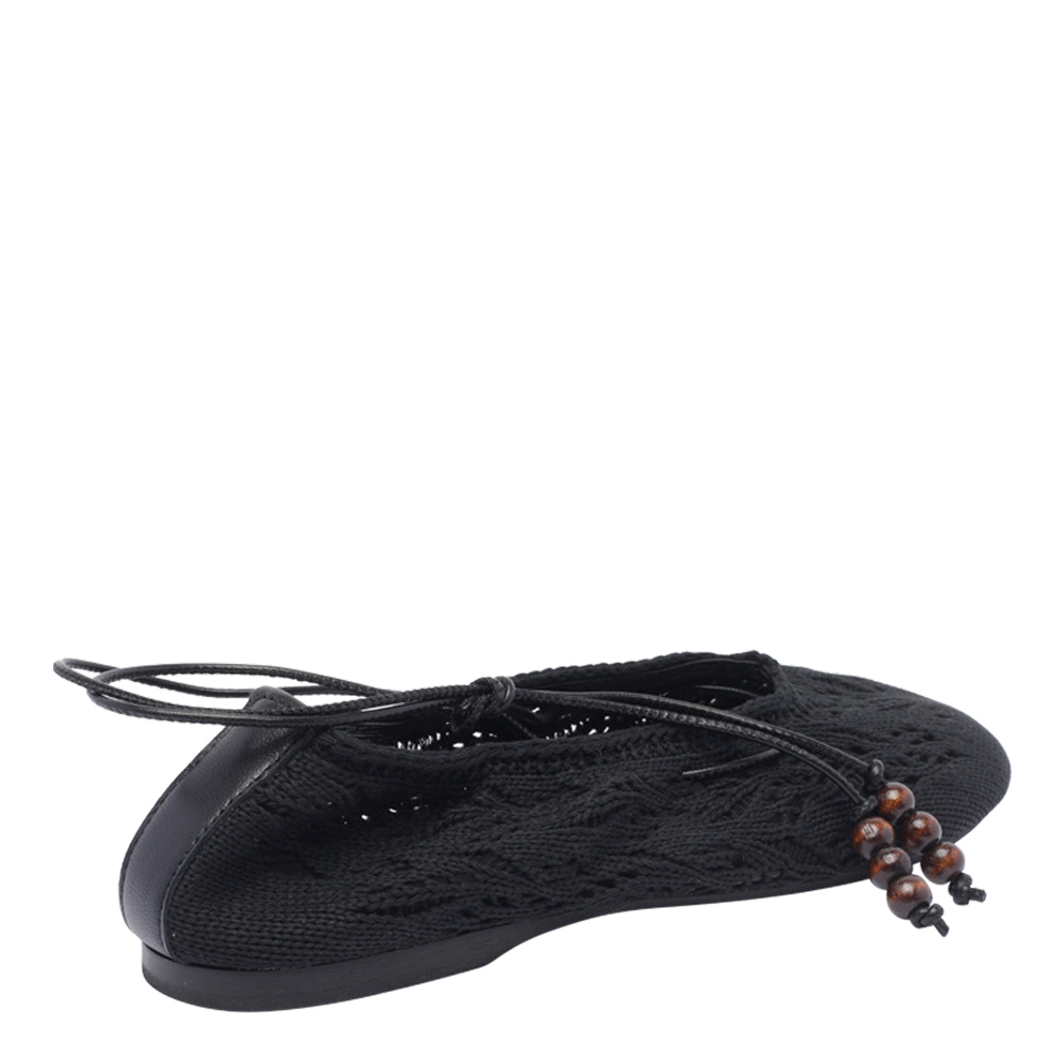 Alohas Flat Shoes Black Fabric/rubber Sole