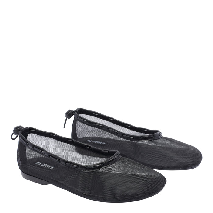 Alohas Flat Shoes Black Fabric/rubber Sole
