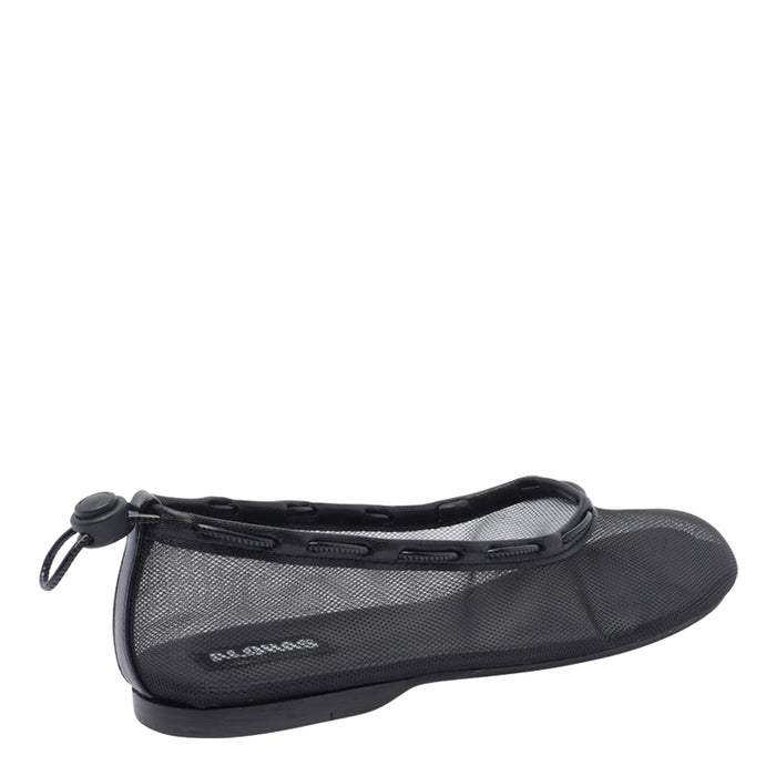 Alohas Flat Shoes Black Fabric/rubber Sole