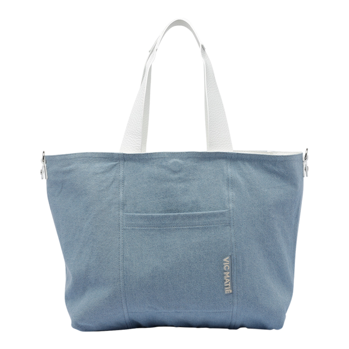Vic Matie Bags White Calf Leather Fabric