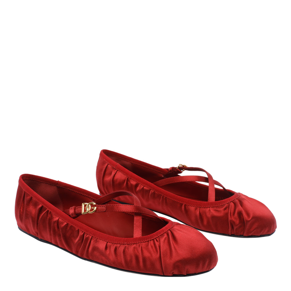 Dolce & Gabbana Flat Shoes Red Fabric/leather Sole