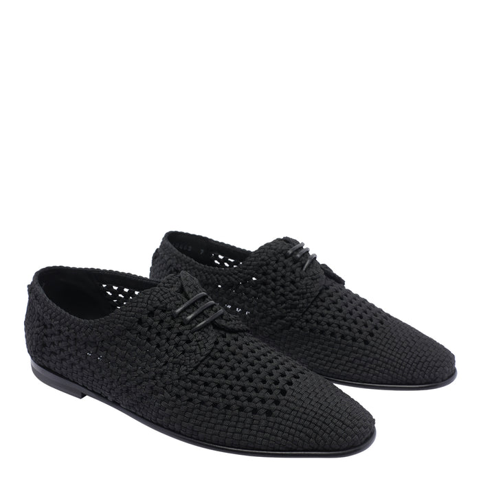 Dolce & Gabbana Flat Shoes Black Fabric/leather Sole