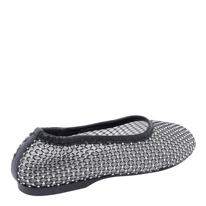 Alohas Flat Shoes Black Fabric And Strass/rubber Sole