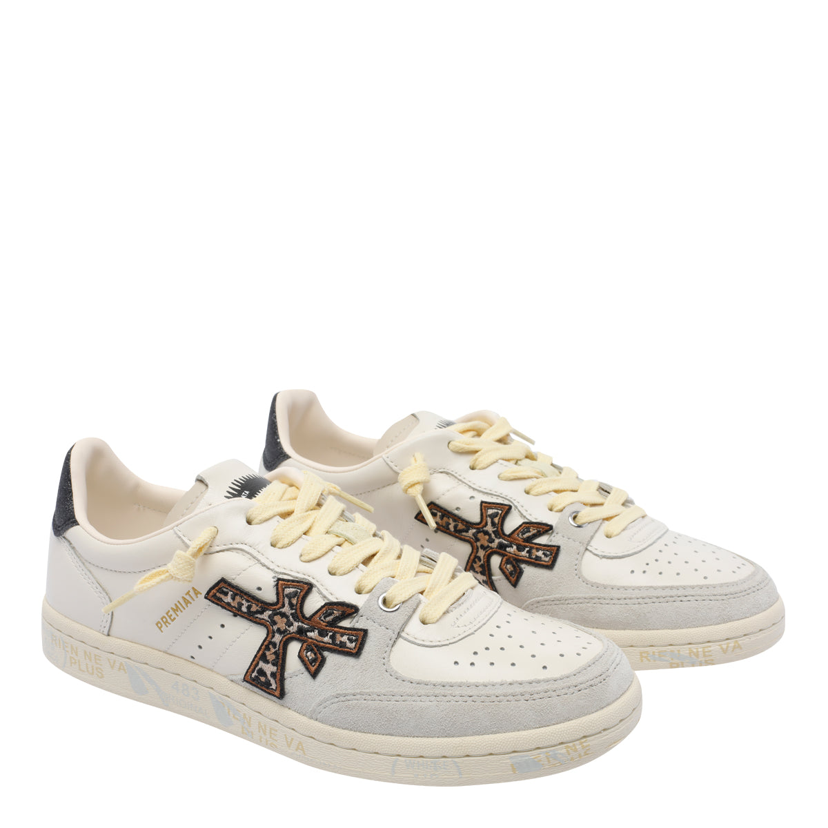 Premiata Sneakers White Calf Leather/rubber Sole