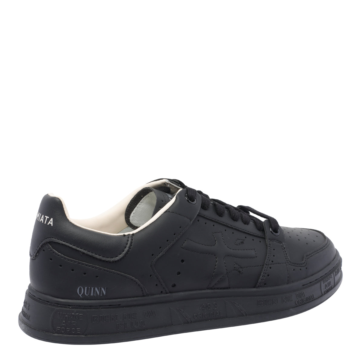 Premiata Sneakers Black Calf Leather/rubber Sole