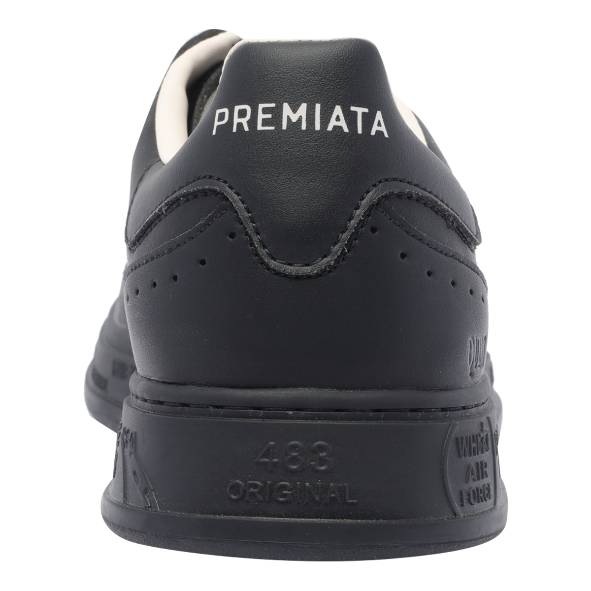 Premiata Sneakers Black Calf Leather/rubber Sole