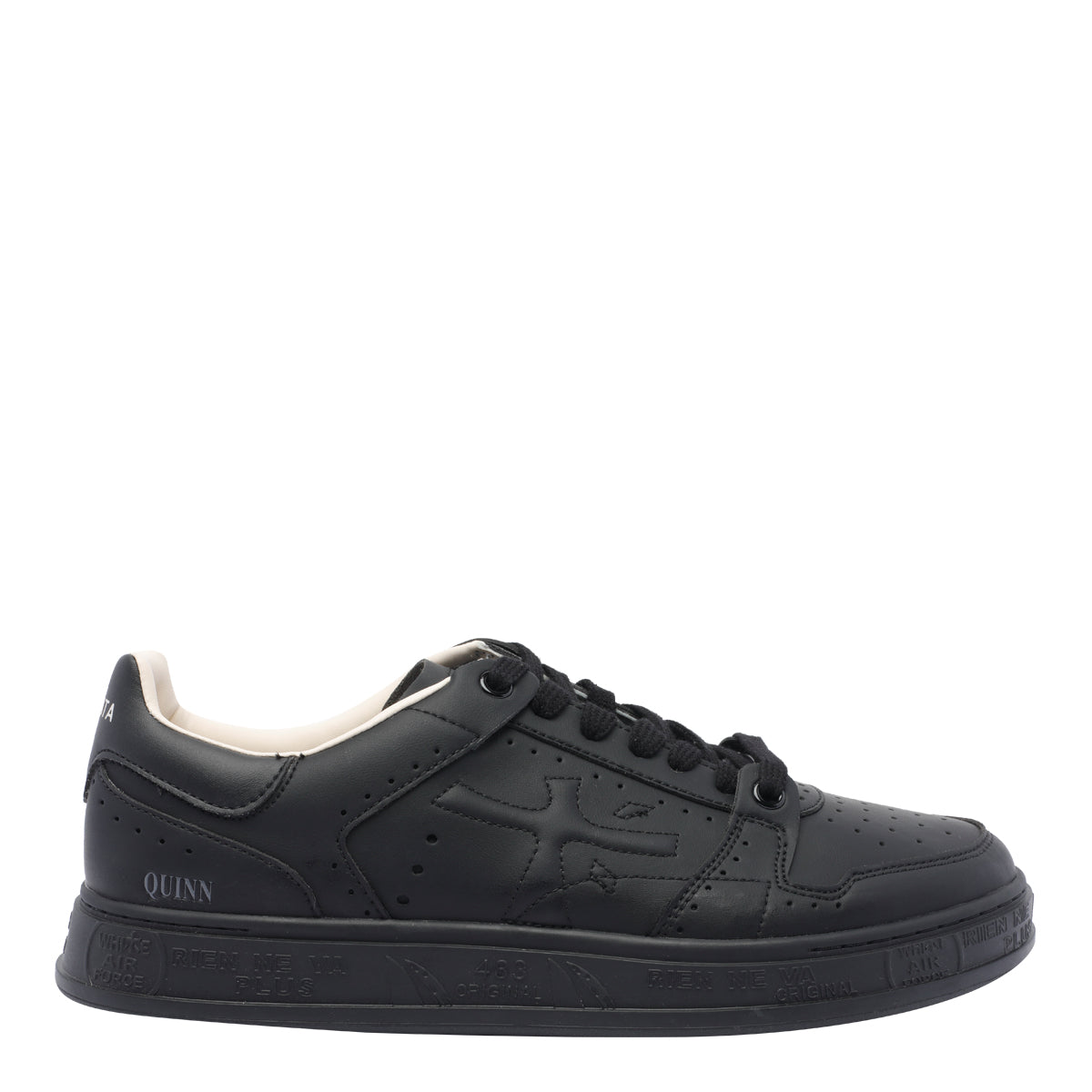 Premiata Sneakers Black Calf Leather/rubber Sole