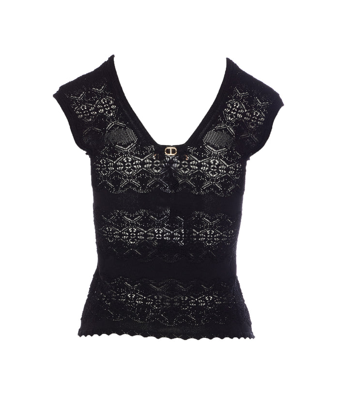 Twin-Set Top Black Viscose