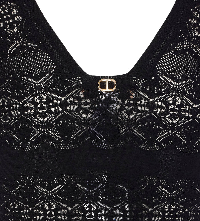 Twin-Set Top Black Viscose