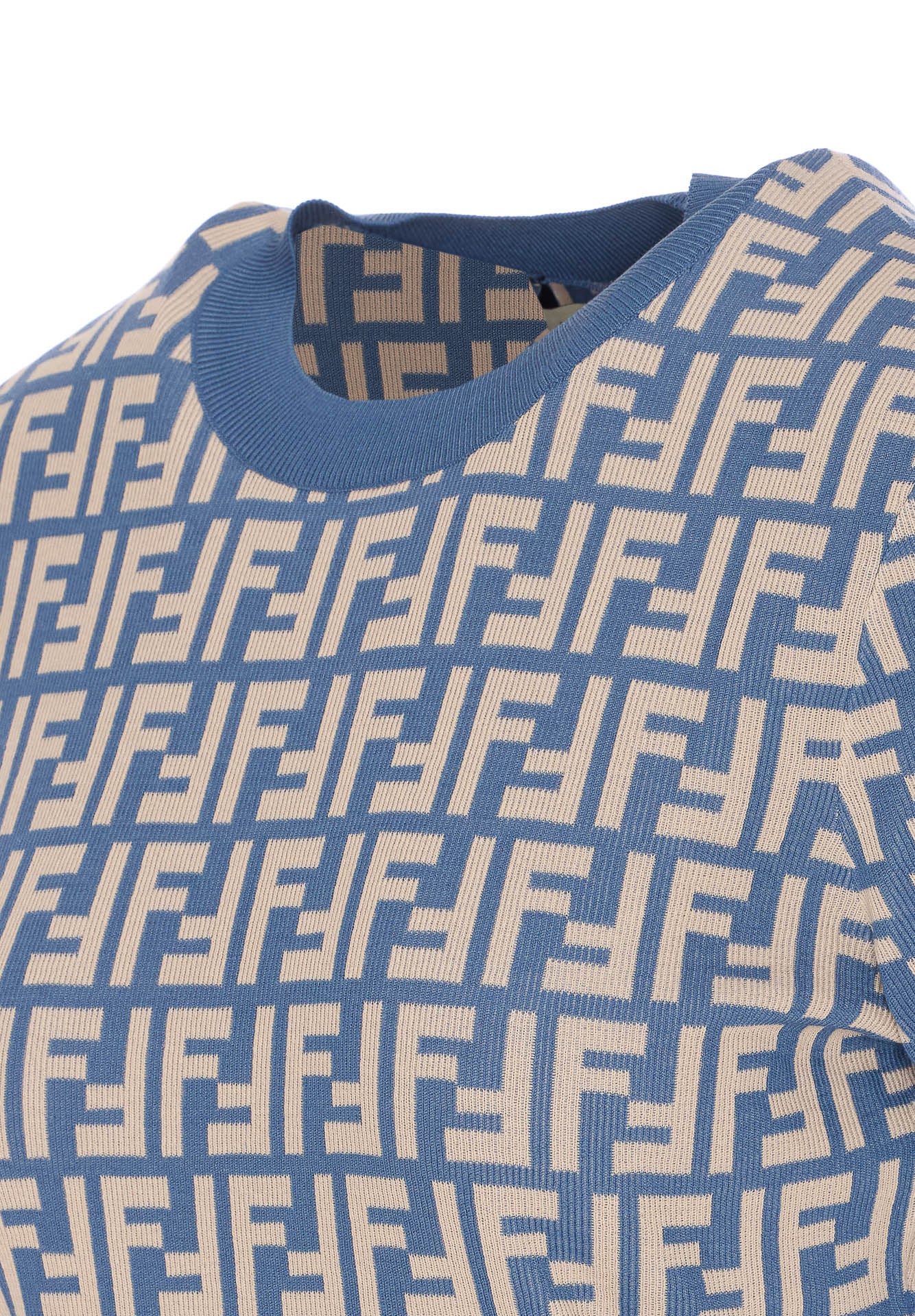 Fendi Sweaters Blue Cotton