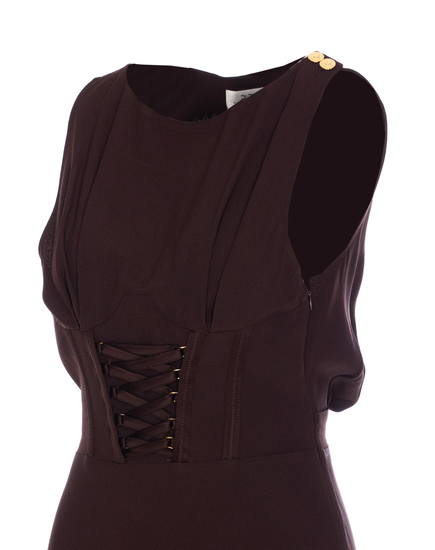 Elisabetta Franchi Dresses Brown Acetate