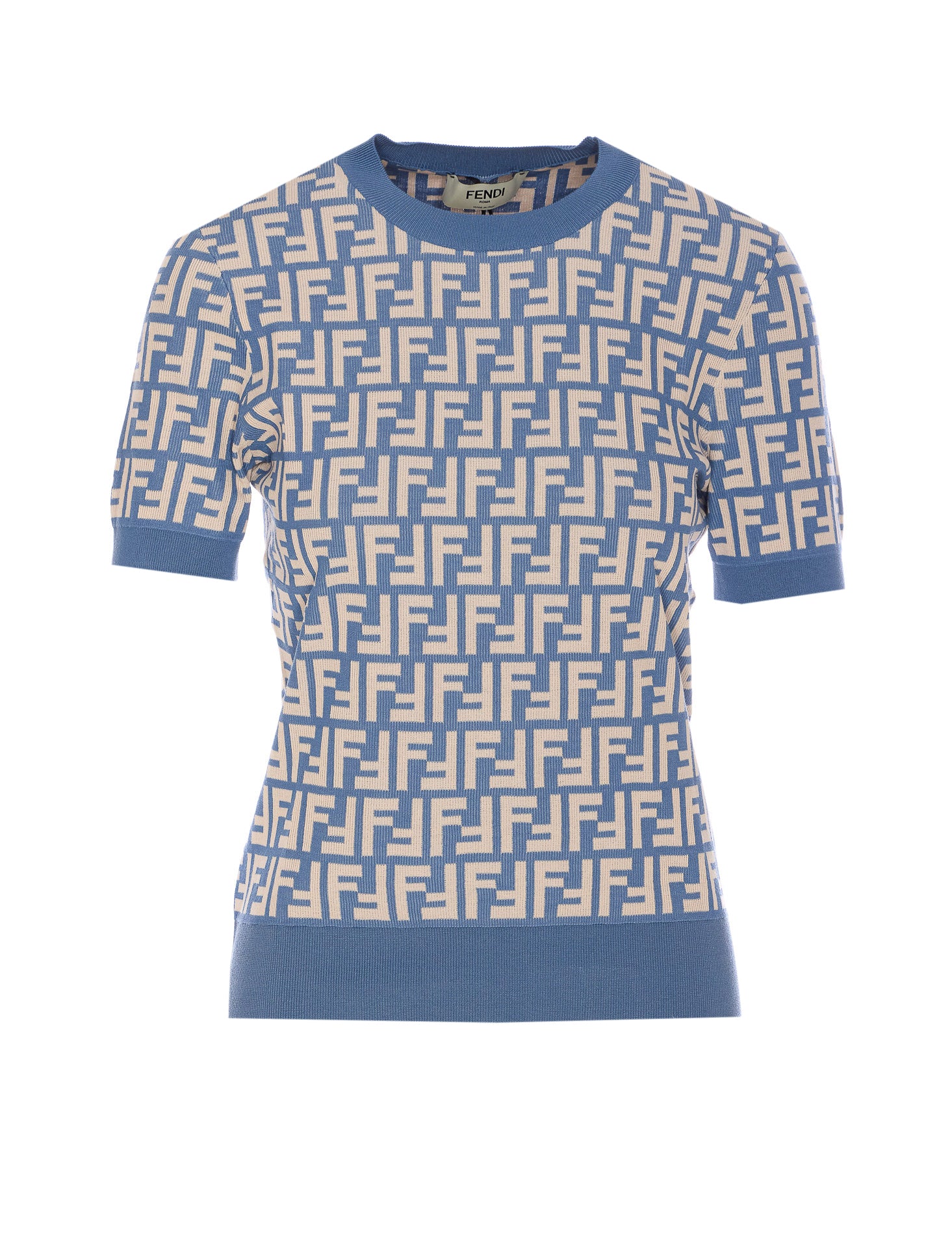 Fendi Sweaters Blue Cotton