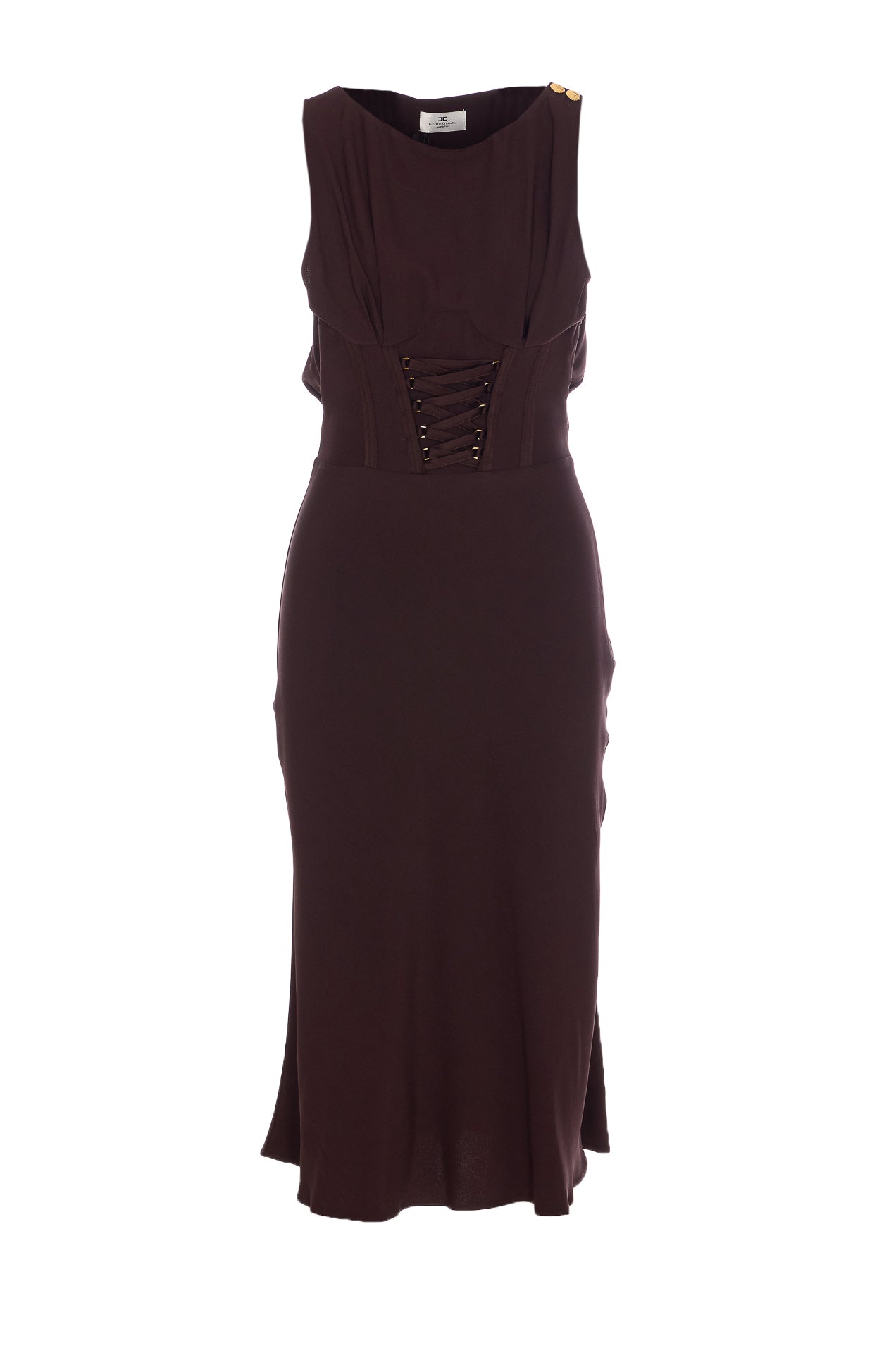Elisabetta Franchi Dresses Brown Acetate