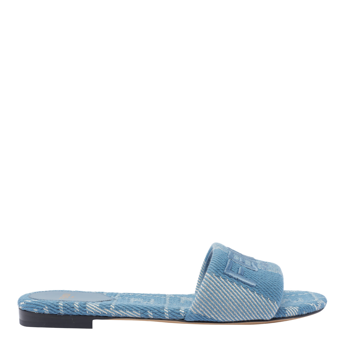 Fendi Sandals Blue Fabric/leather Sole