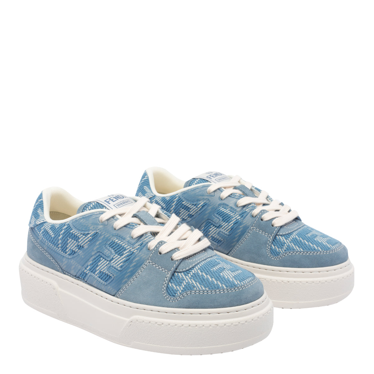 Fendi Sneakers Blue Fabric/rubber Sole
