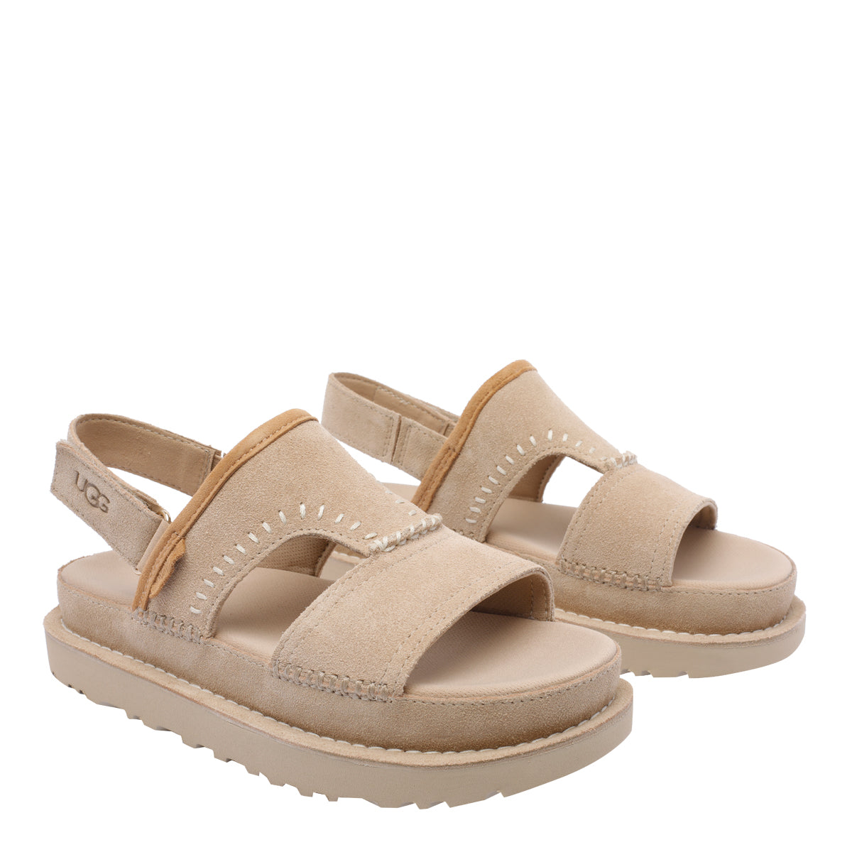Ugg Sandals Beige Calf Leather/rubber Sole