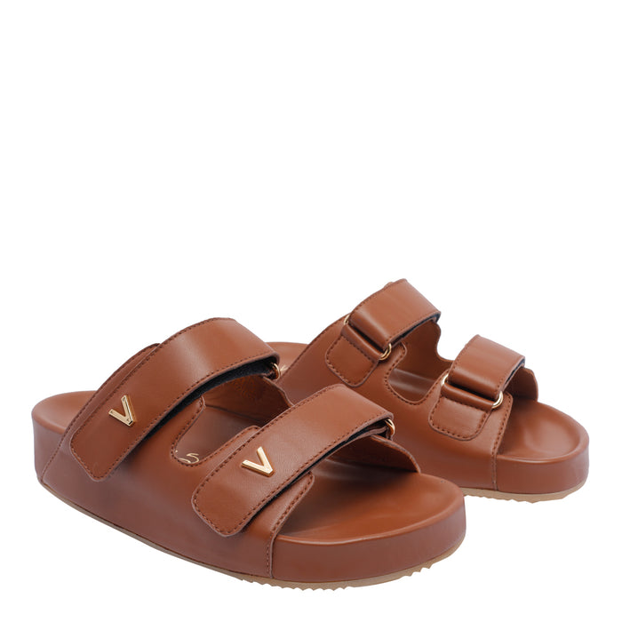 Via Roma 15 Sandals Brown Calf Leather/rubber Sole