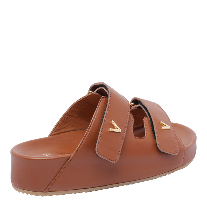 Via Roma 15 Sandals Brown Calf Leather/rubber Sole