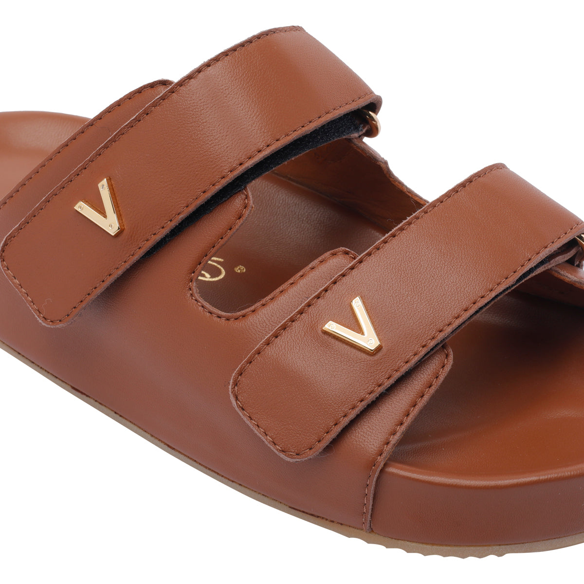 Via Roma 15 Sandals Brown Calf Leather/rubber Sole