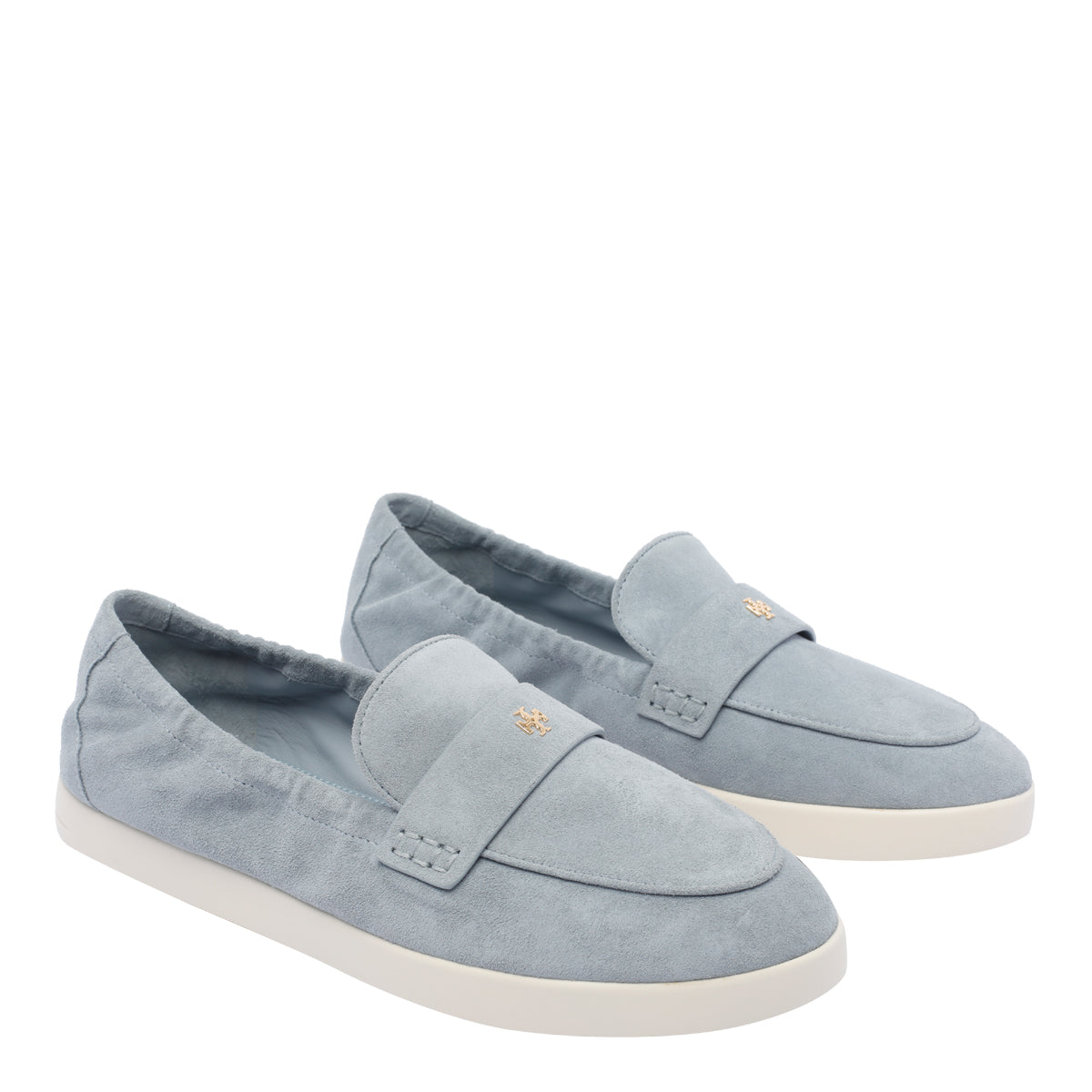 Tory Burch Flat Shoes Blue Suede Leather/rubber Sole