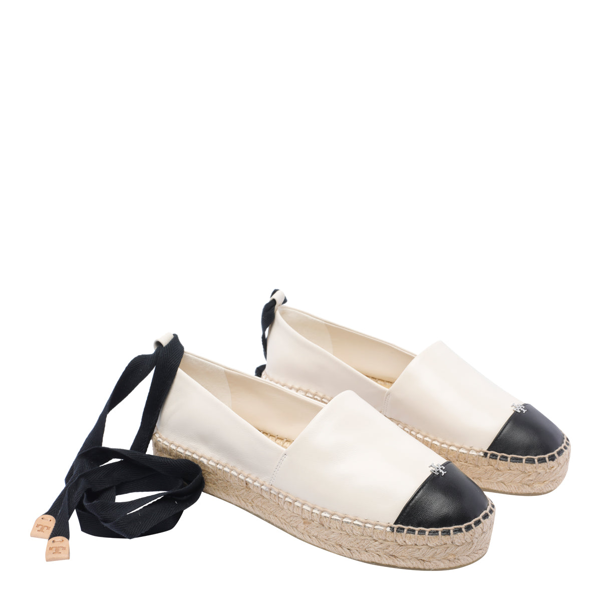 Tory Burch Flat Shoes White Calf Leather/rubber Sole