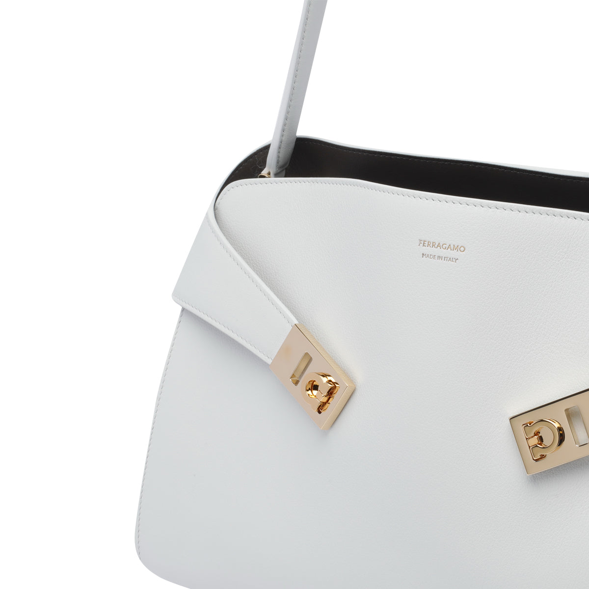 Ferragamo Bags White Calf Leather