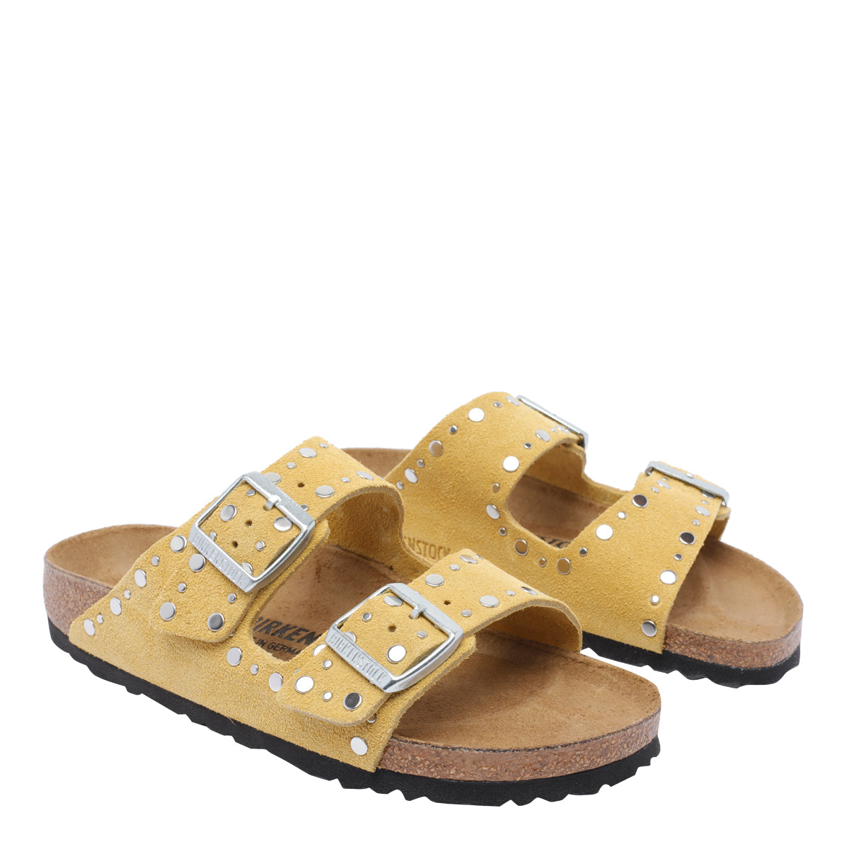 Birkenstock Sandals Yellow Suede Leather/rubber Sole