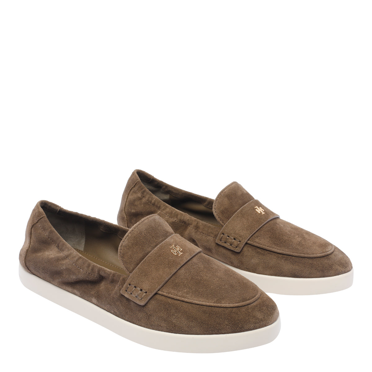 Tory Burch Flat Shoes Brown Suede Leather/rubber Sole