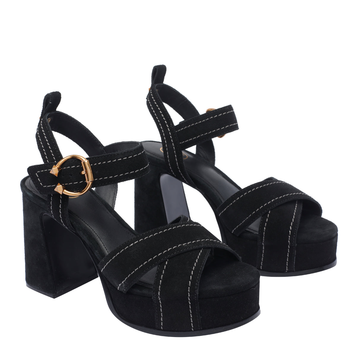 Ash Sandals Black Suede Leather/rubber Sole
