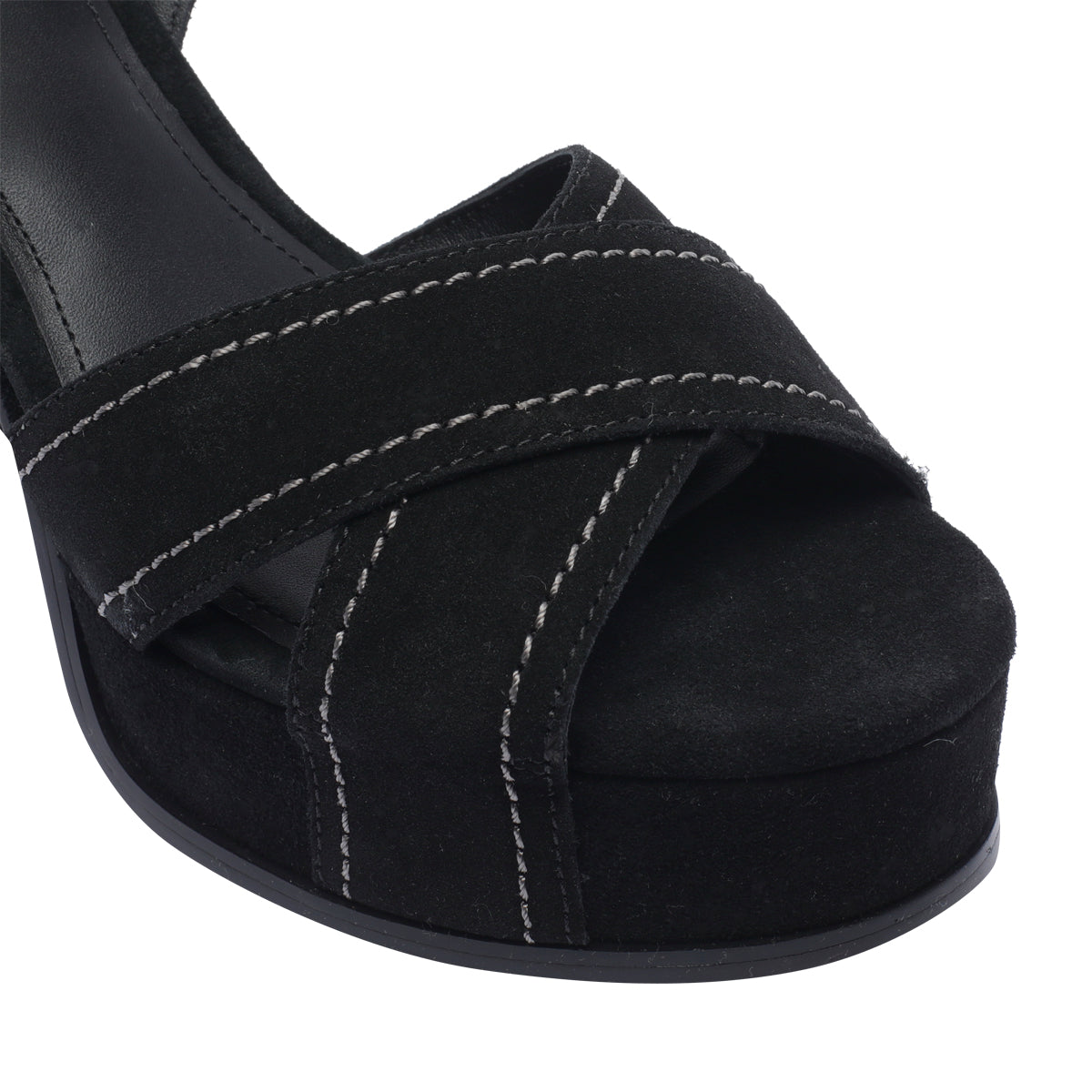 Ash Sandals Black Suede Leather/rubber Sole