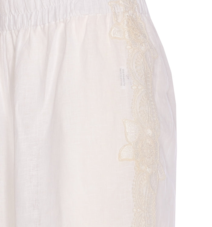 Maurizio Trousers White Linen