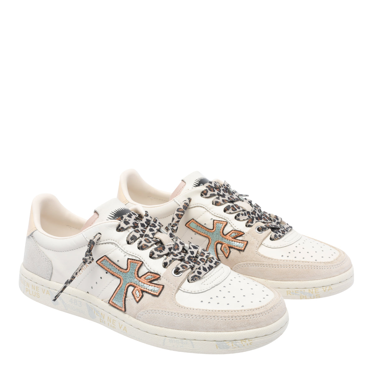 Premiata Sneakers Beige Calf Leather/rubber Sole