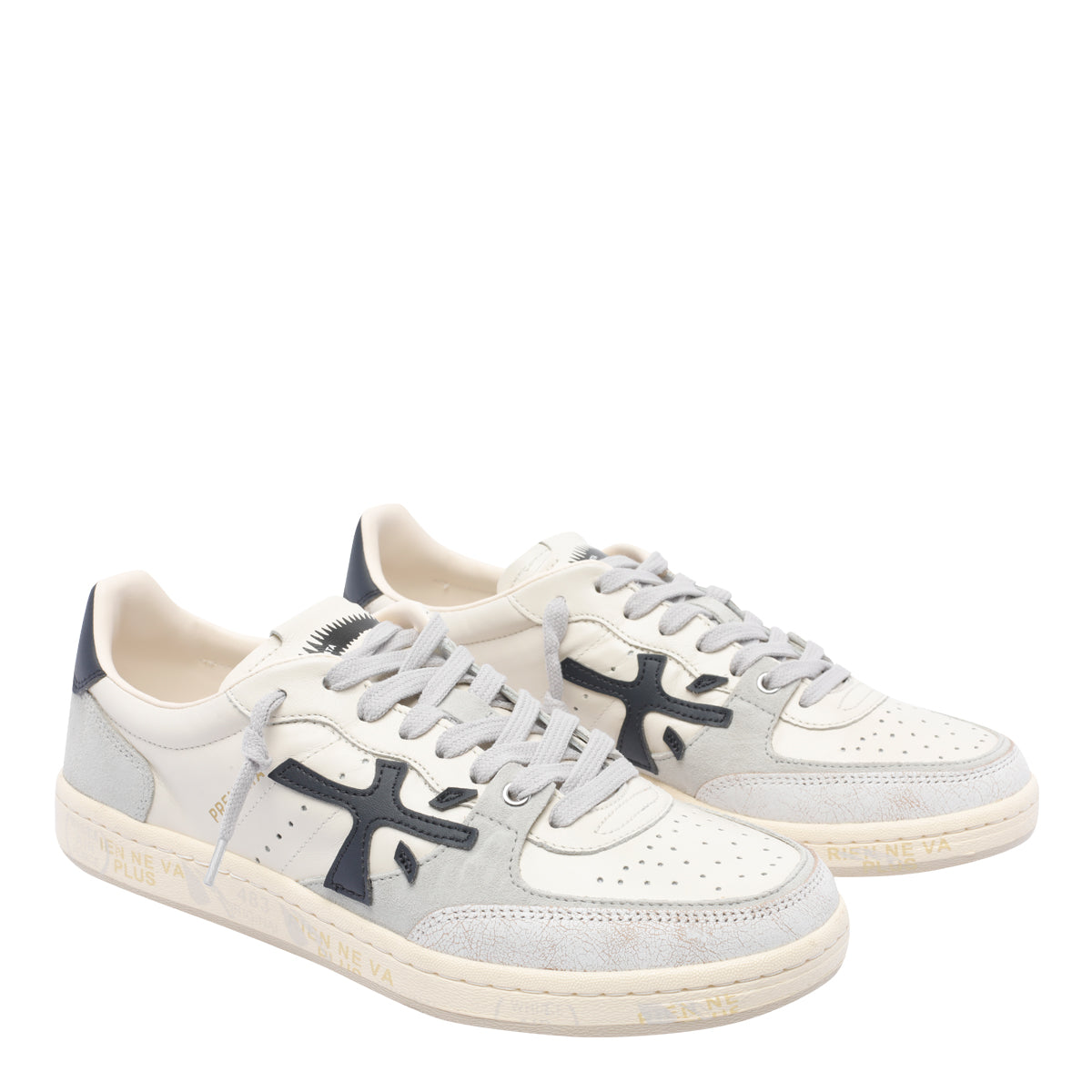 Premiata Sneakers White Calf Leather/rubber Sole