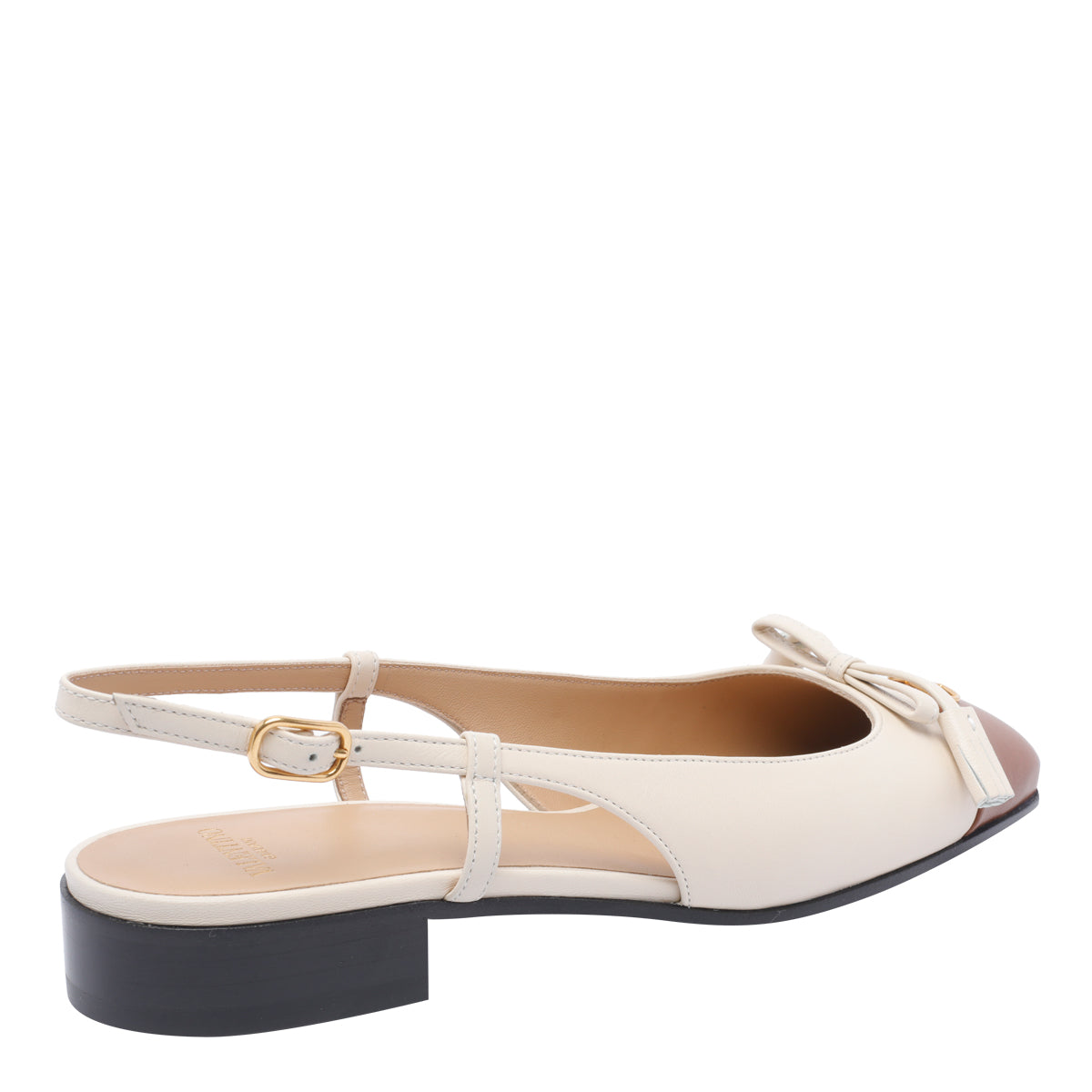 Valentino Garavani Flat Shoes White Calf Leather/leather Sole