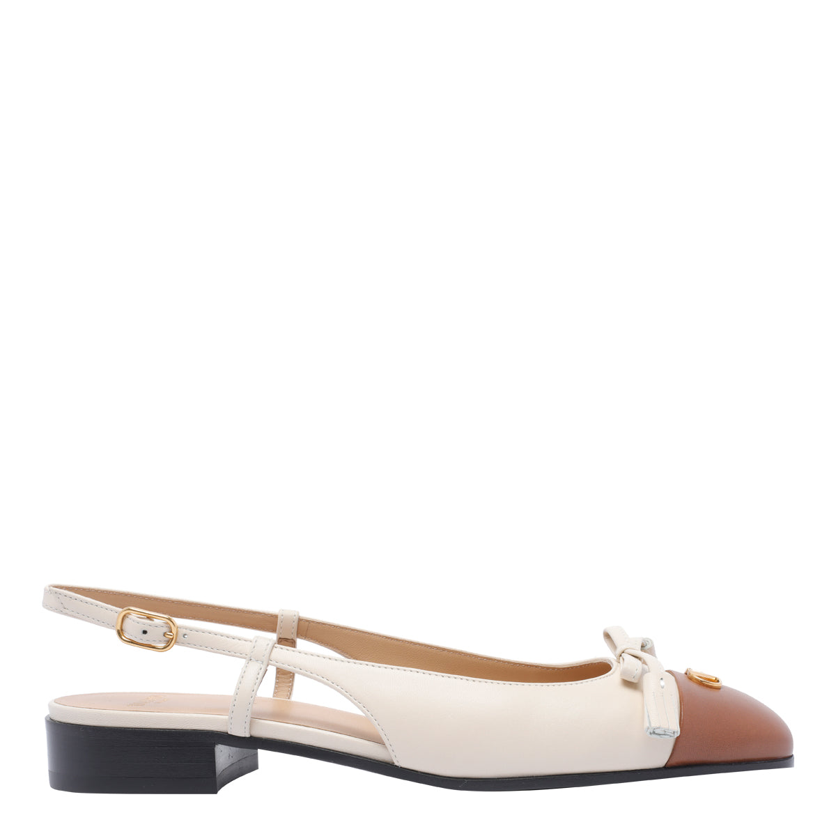 Valentino Garavani Flat Shoes White Calf Leather/leather Sole