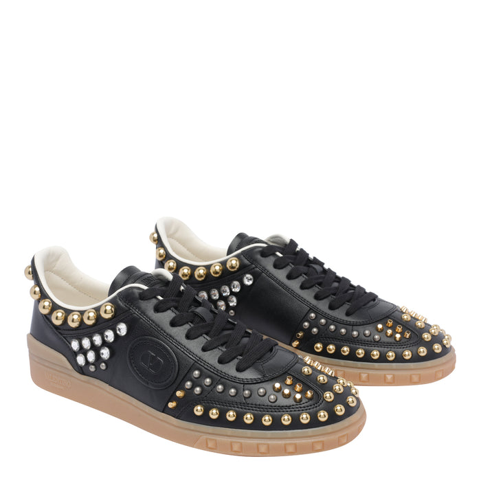 Valentino Garavani Sneakers Black Calf Leather/rubber Sole