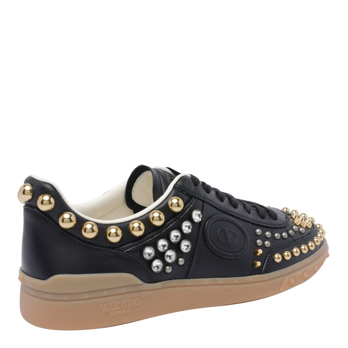 Valentino Garavani Sneakers Black Calf Leather/rubber Sole
