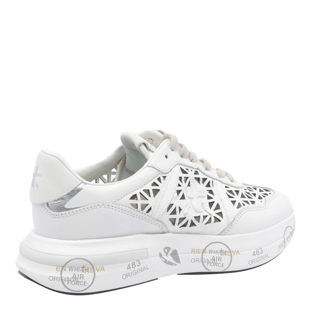 Premiata Sneakers White Calf Leather/rubber Sole