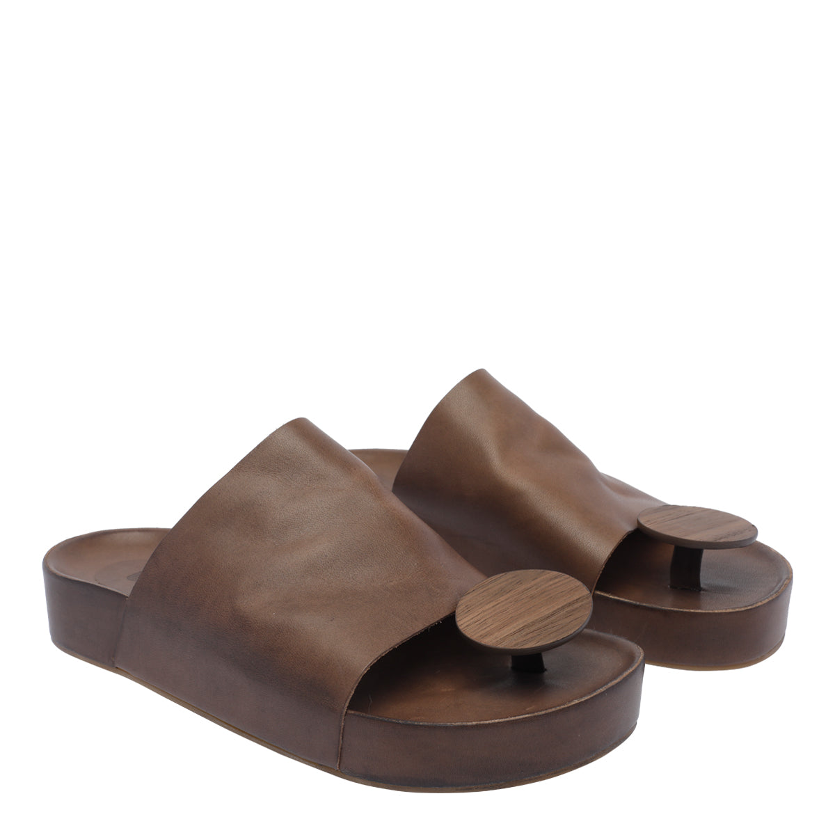 Uma Wang Sandals Brown Calf Leather/rubber Sole