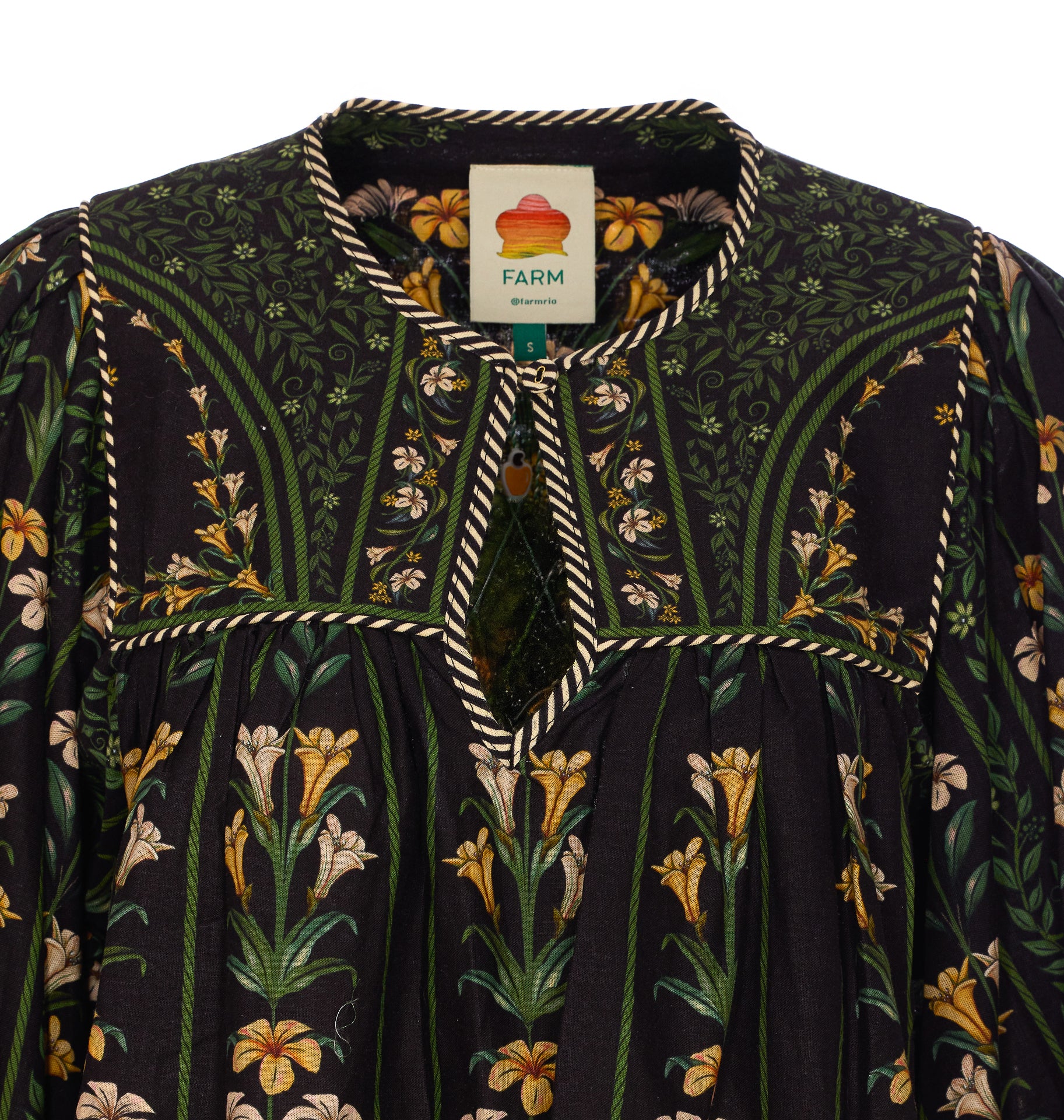 Farm Rio Shirts Black Linen