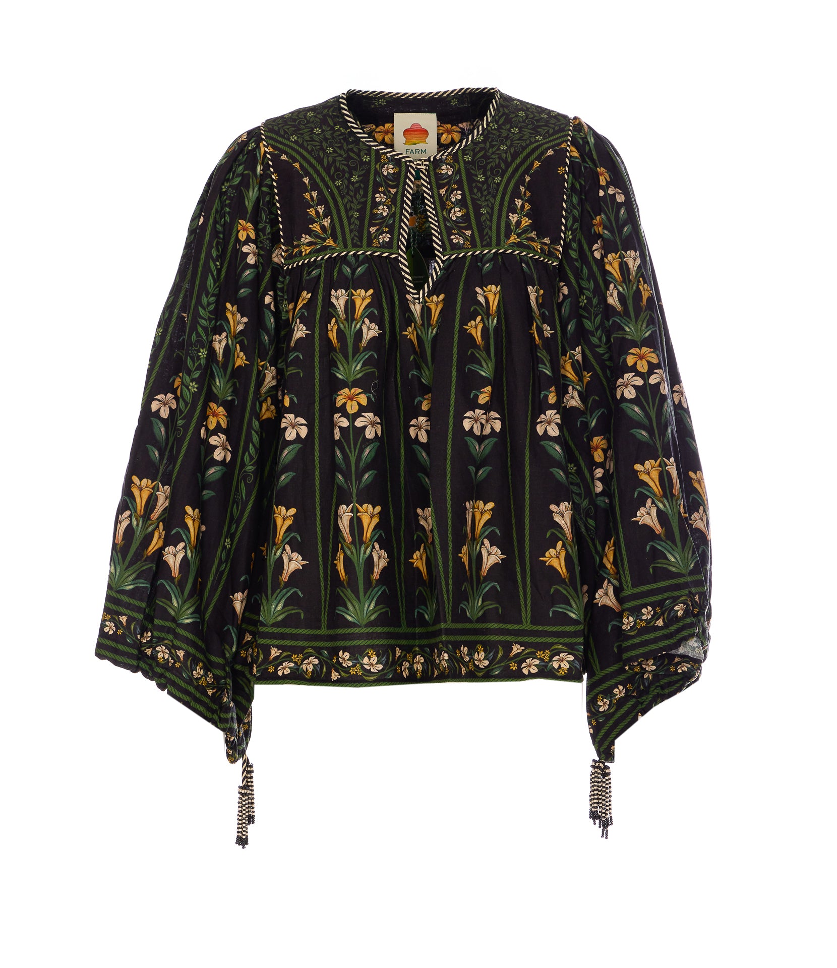 Farm Rio Shirts Black Linen