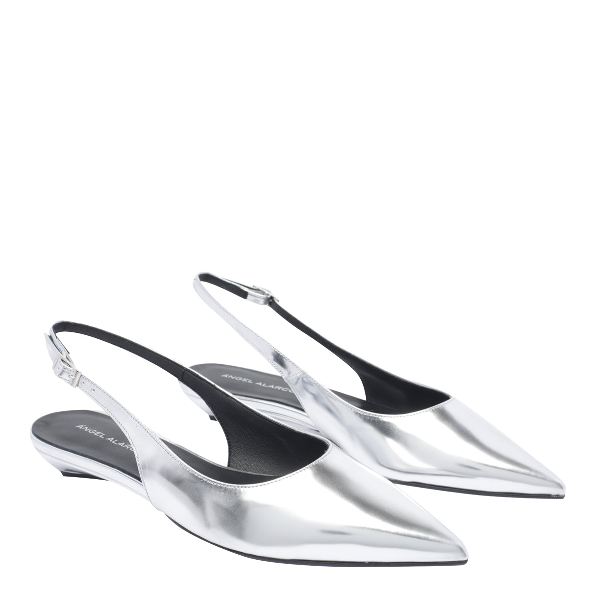 Angel Alarcon Flat Shoes Silver Calf Leather/rubber Sole