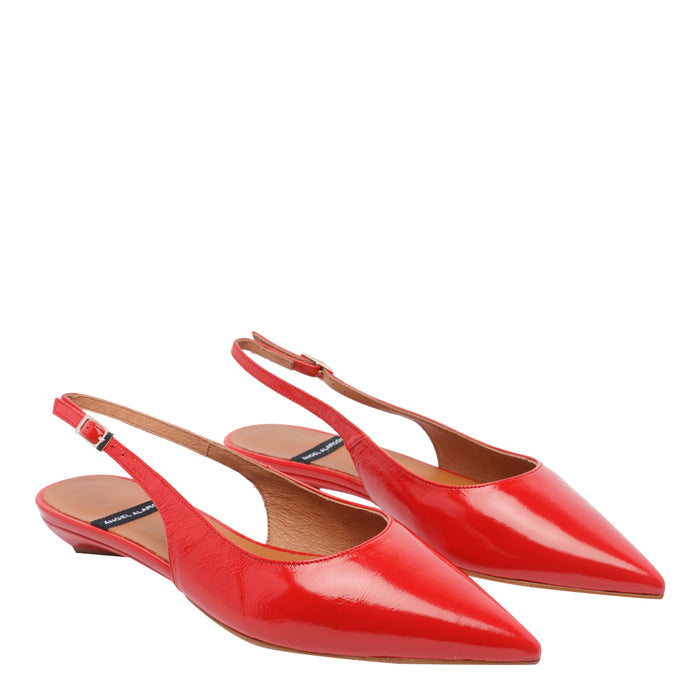 Angel Alarcon Flat Shoes Red Calf Leather/rubber Sole