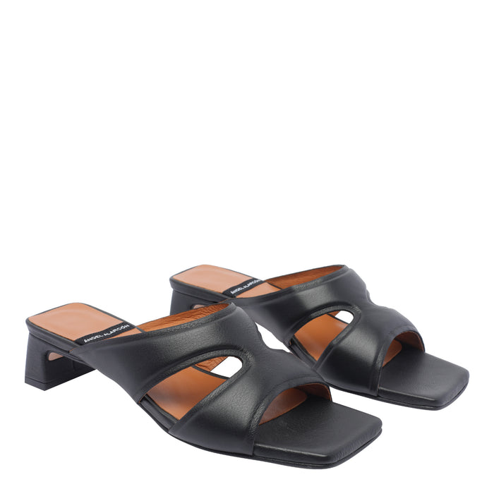 Angel Alarcon Sandals Black Calf Leather/rubber Sole