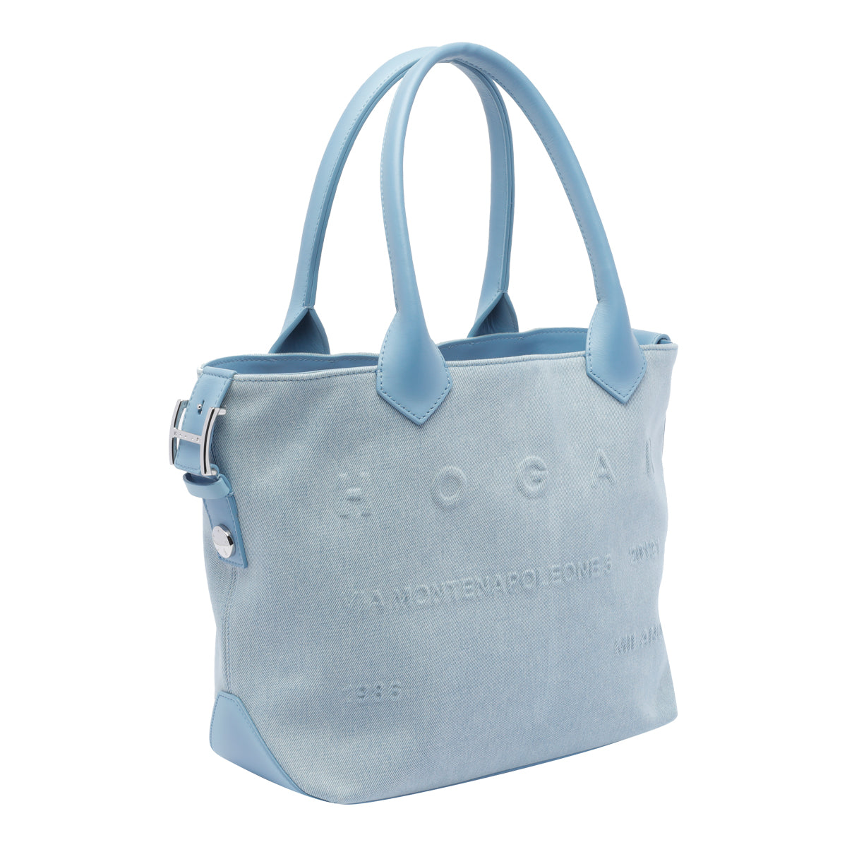 Hogan Bags Blue Fabric Leather Trim