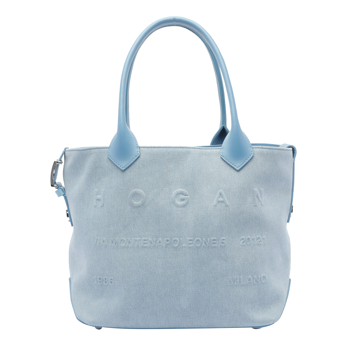 Hogan Bags Blue Fabric Leather Trim