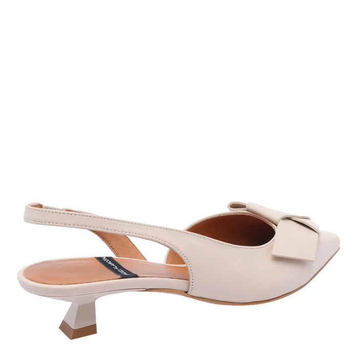 Angel Alarcon With Heel White Calf Leather/rubber Sole