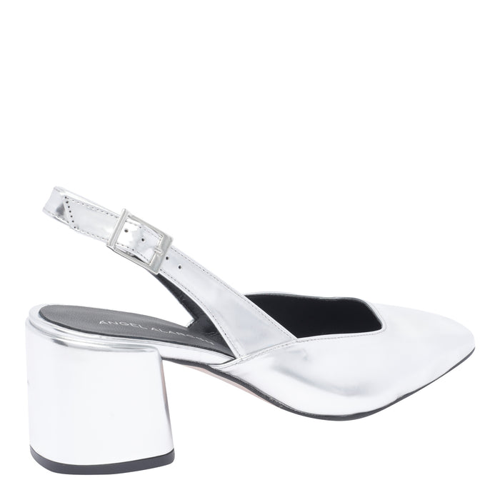 Angel Alarcon With Heel Silver Calf Leather/rubber Sole