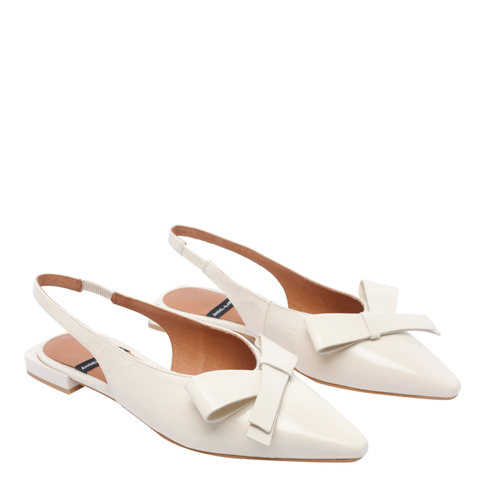 Angel Alarcon Flat Shoes White Calf Leather/rubber Sole